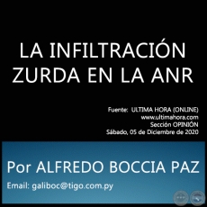 LA INFILTRACIN ZURDA EN LA ANR - Por ALFREDO BOCCIA PAZ - Sbado, 05 de Diciembre de 2020